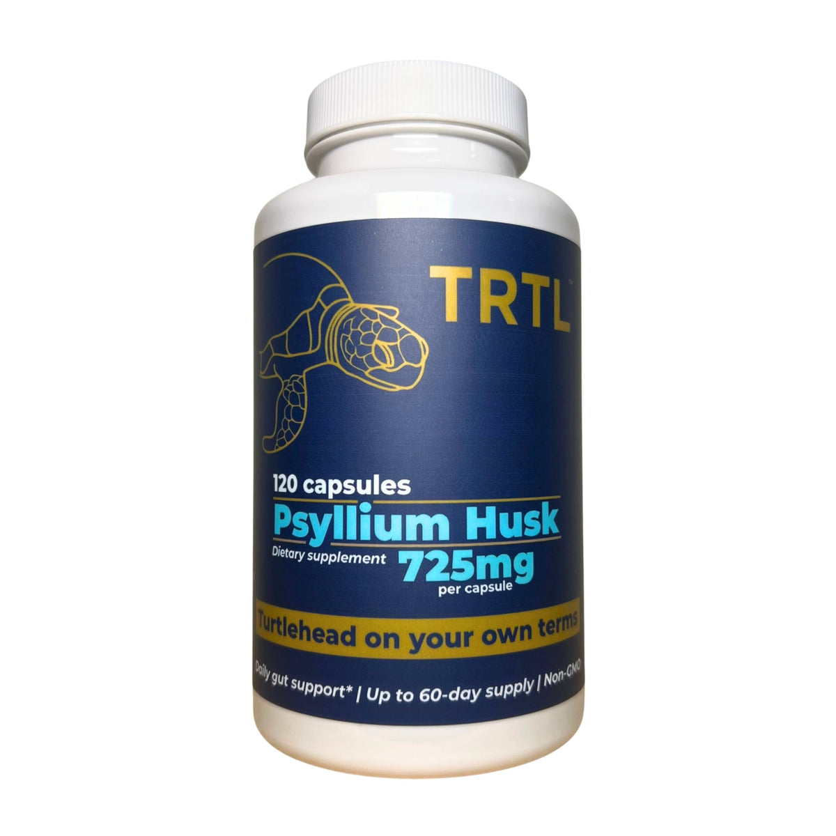 TRTL Supplements Psyllium Husk Capsules bottle front view