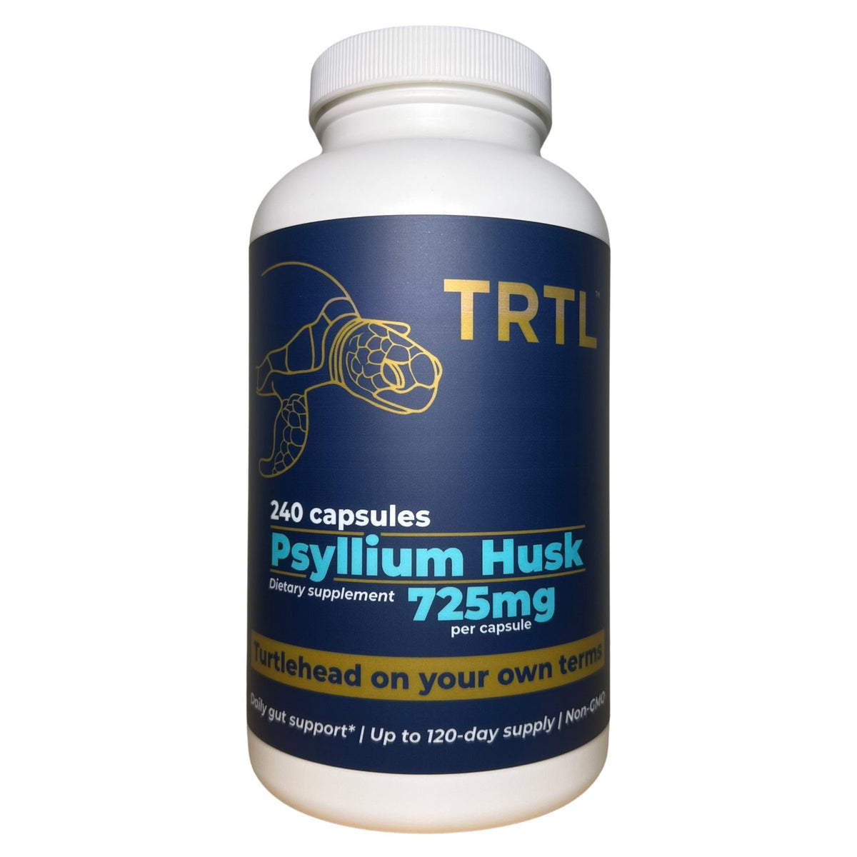 TRTL Supplements Psyllium Husk Fiber Capsules bottle front view