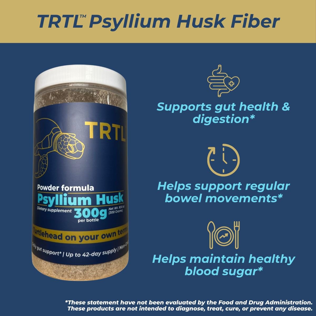 TRTL Supplements Psyllium Husk Powder 300g packaging