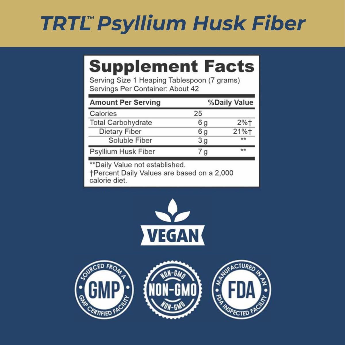 TRTL Supplements Psyllium Husk Powder 300g side view