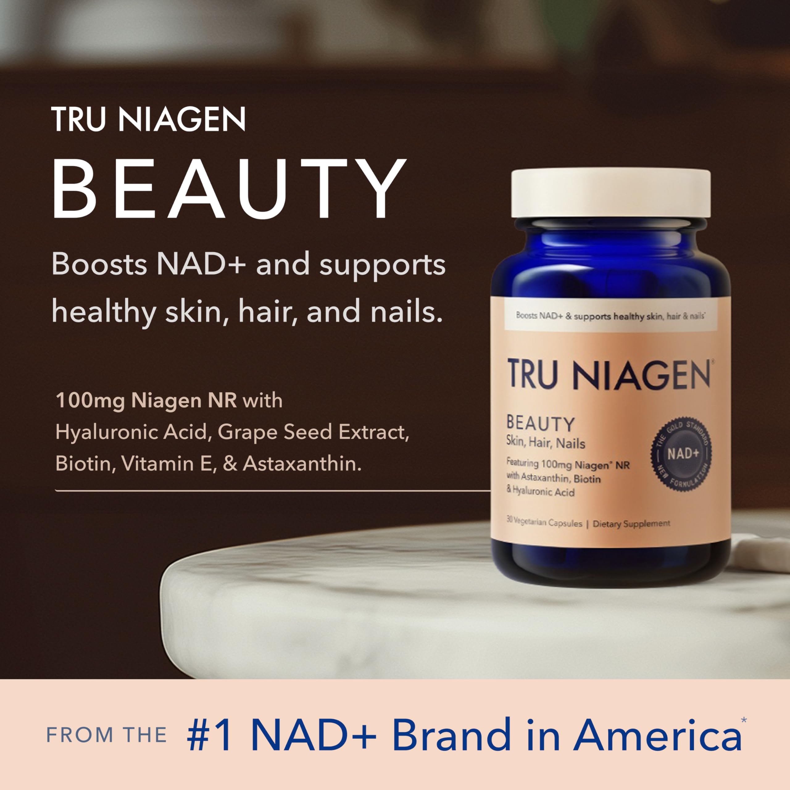 TRU NIAGEN Hyaluronic Acid supplement capsule close-up