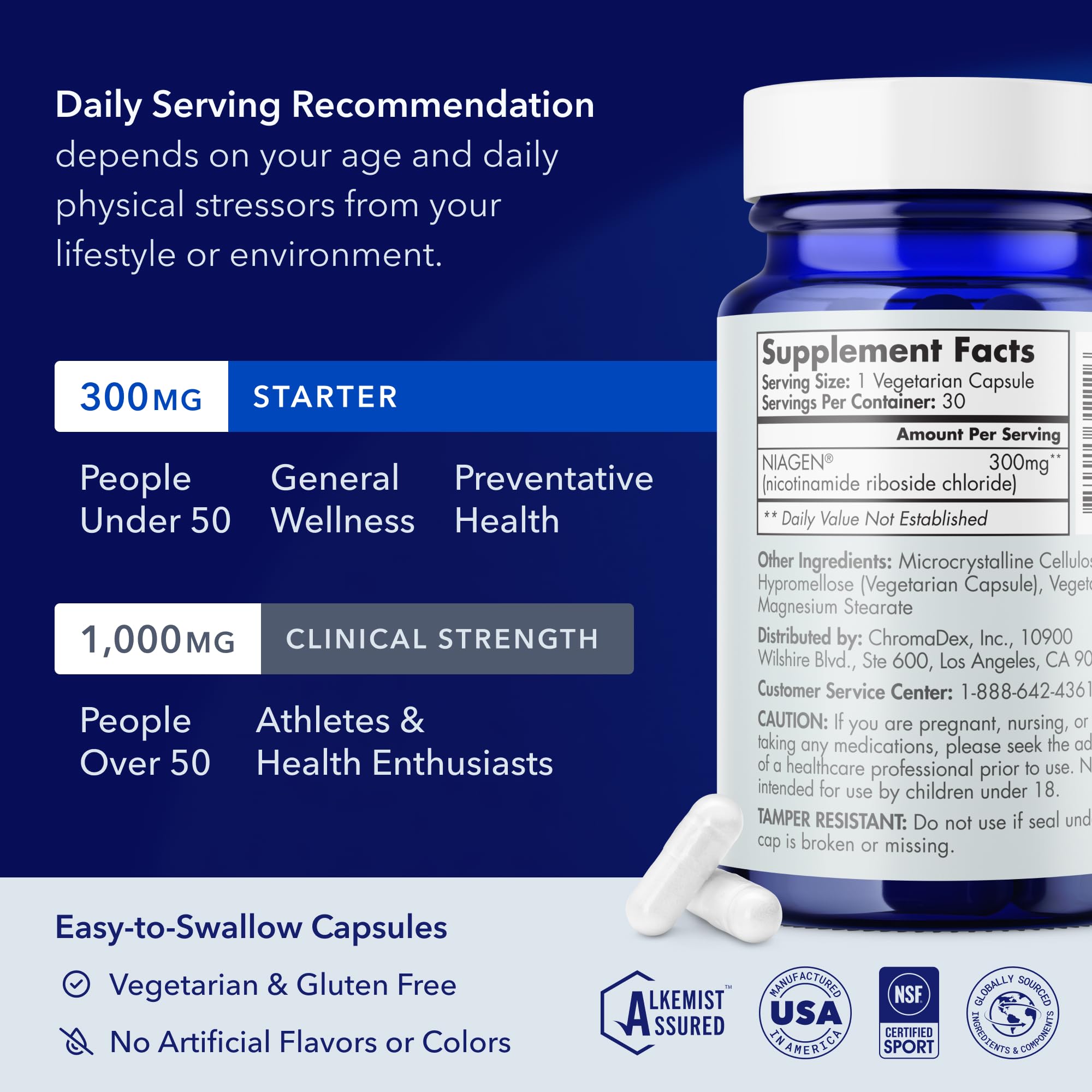 TRU NIAGEN NAD+ Supplement capsules in bottle