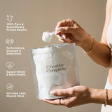 TRU Supplements Creatine Monohydrate Powder mixed with water