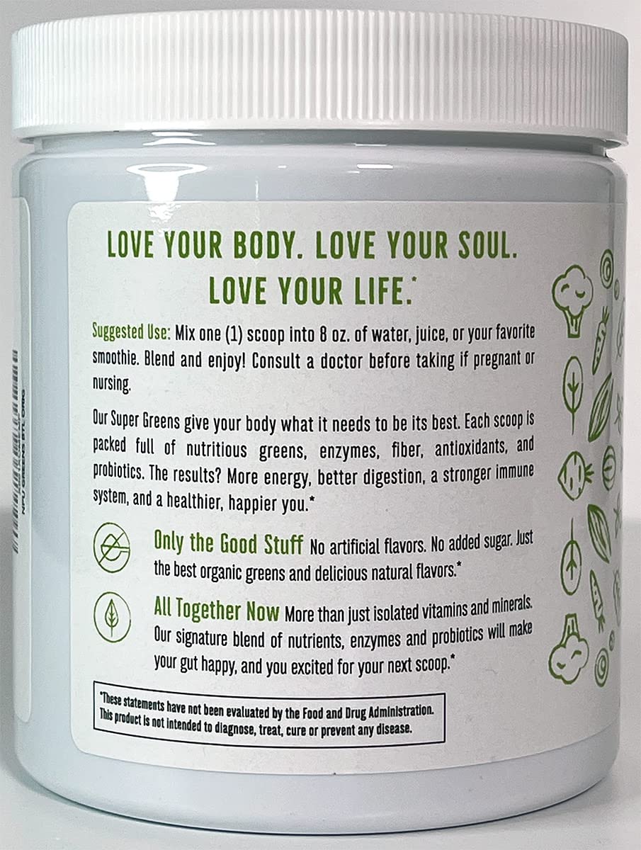 TruBaio Spirulina Green Superfood Powder 240g scoop in powder