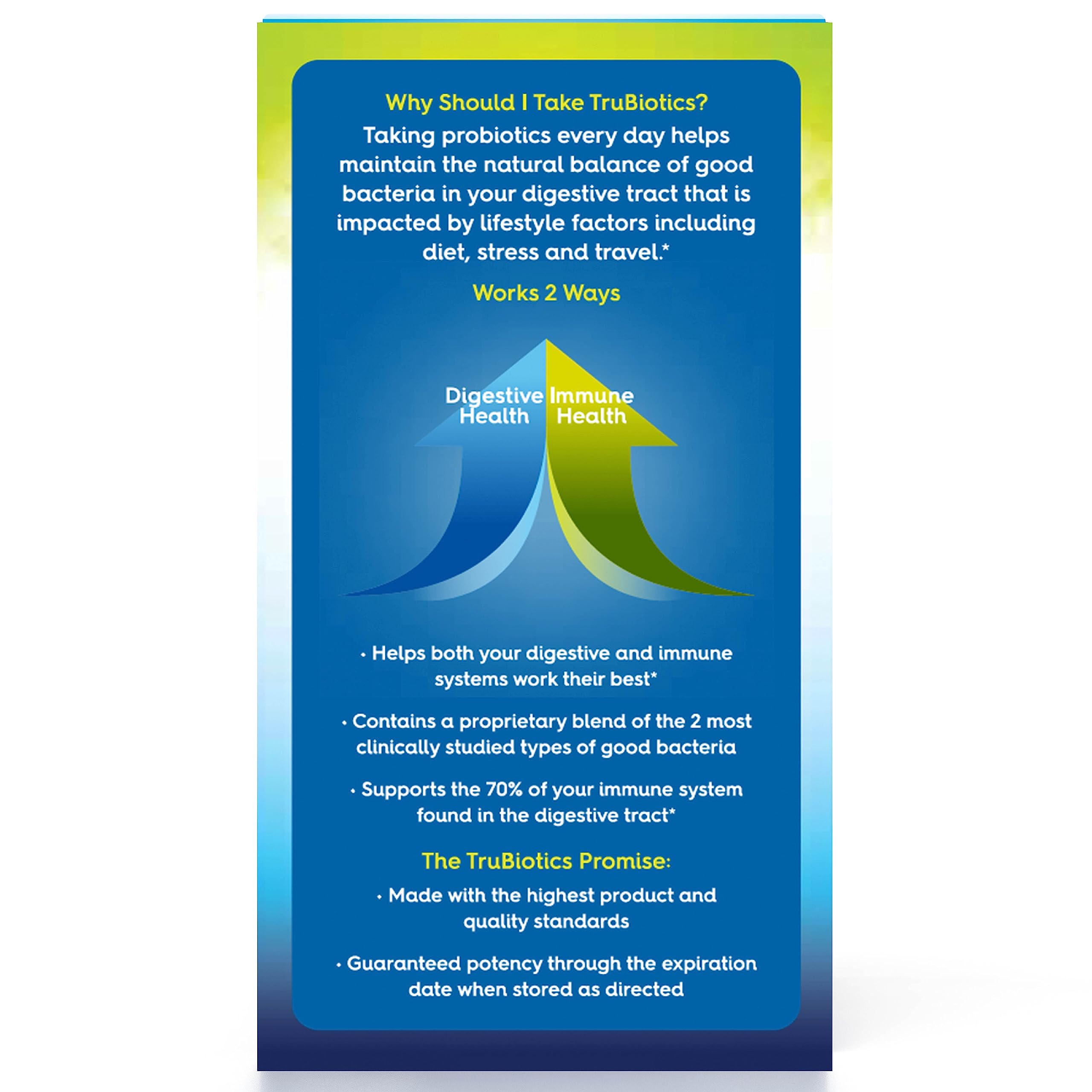 TruBiotics packaging with nutritional information