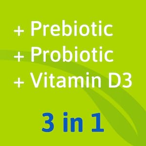 TruBiotics Probiotic Gummies for Kids gummy with strawberry background