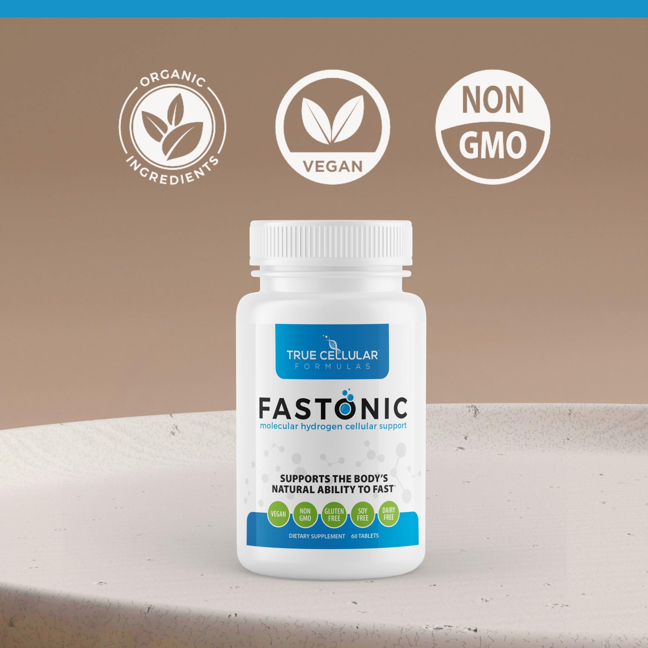 True Cellular Formulas Fastonic supplement bottle side view