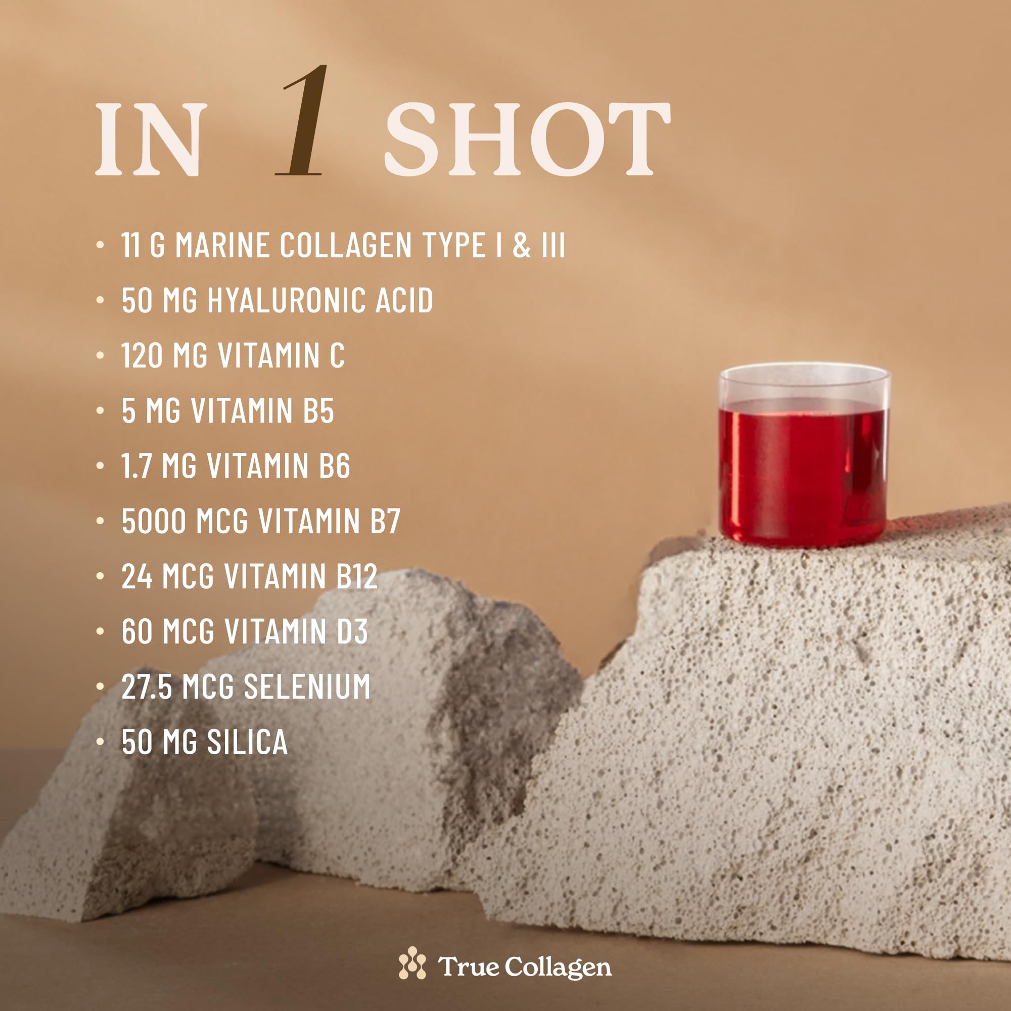 True Collagen Marine Collagen Drink 500ml bottle with natural berry flavour
