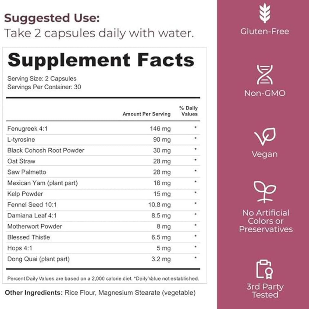 TRUE FEM Blended Vitamin Capsules close-up, natural plant-based