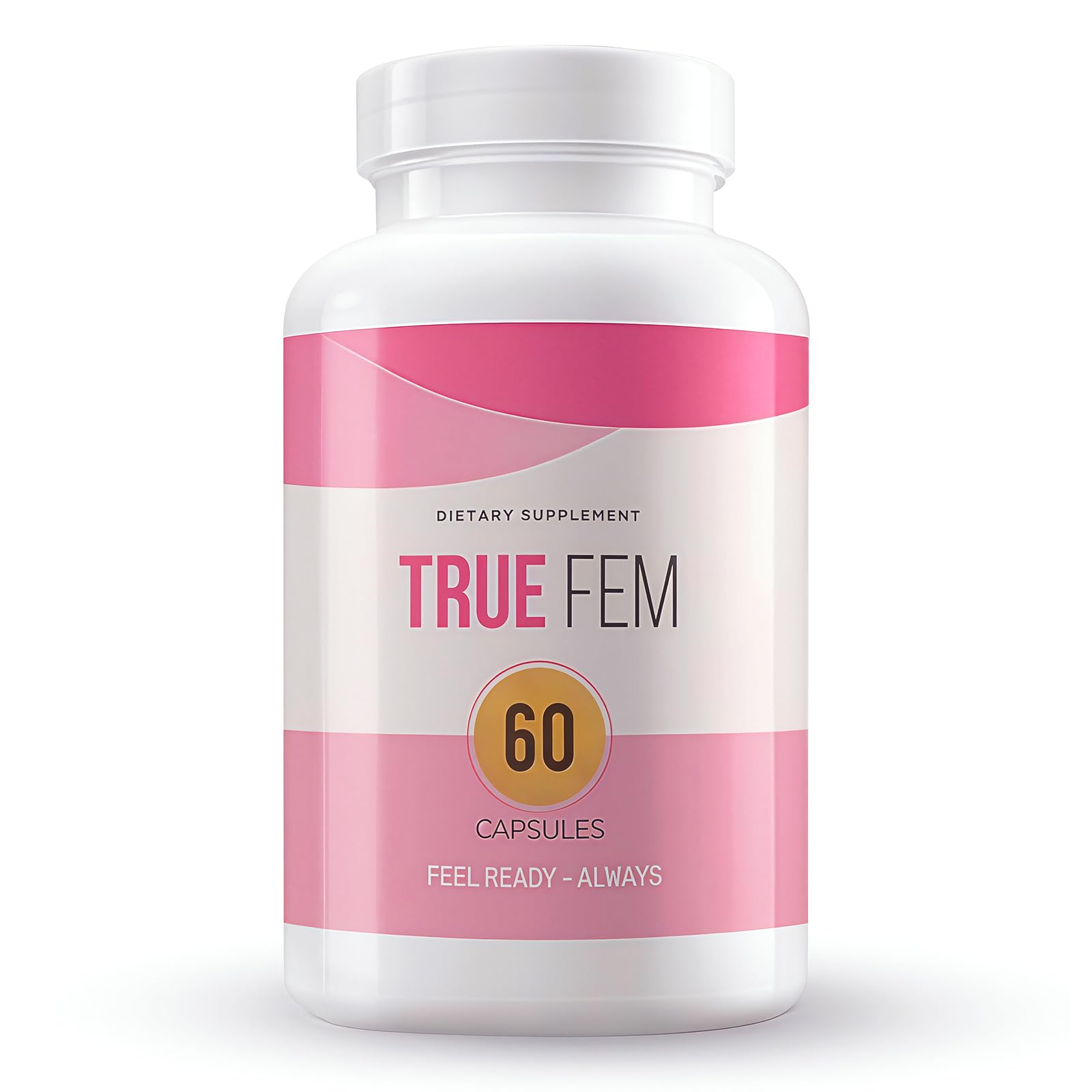 TRUE FEM Blended Vitamin Capsules front view, natural ingredients