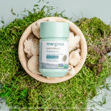 True Grace Lion's Mane Mushroom Supplement in a natural setting