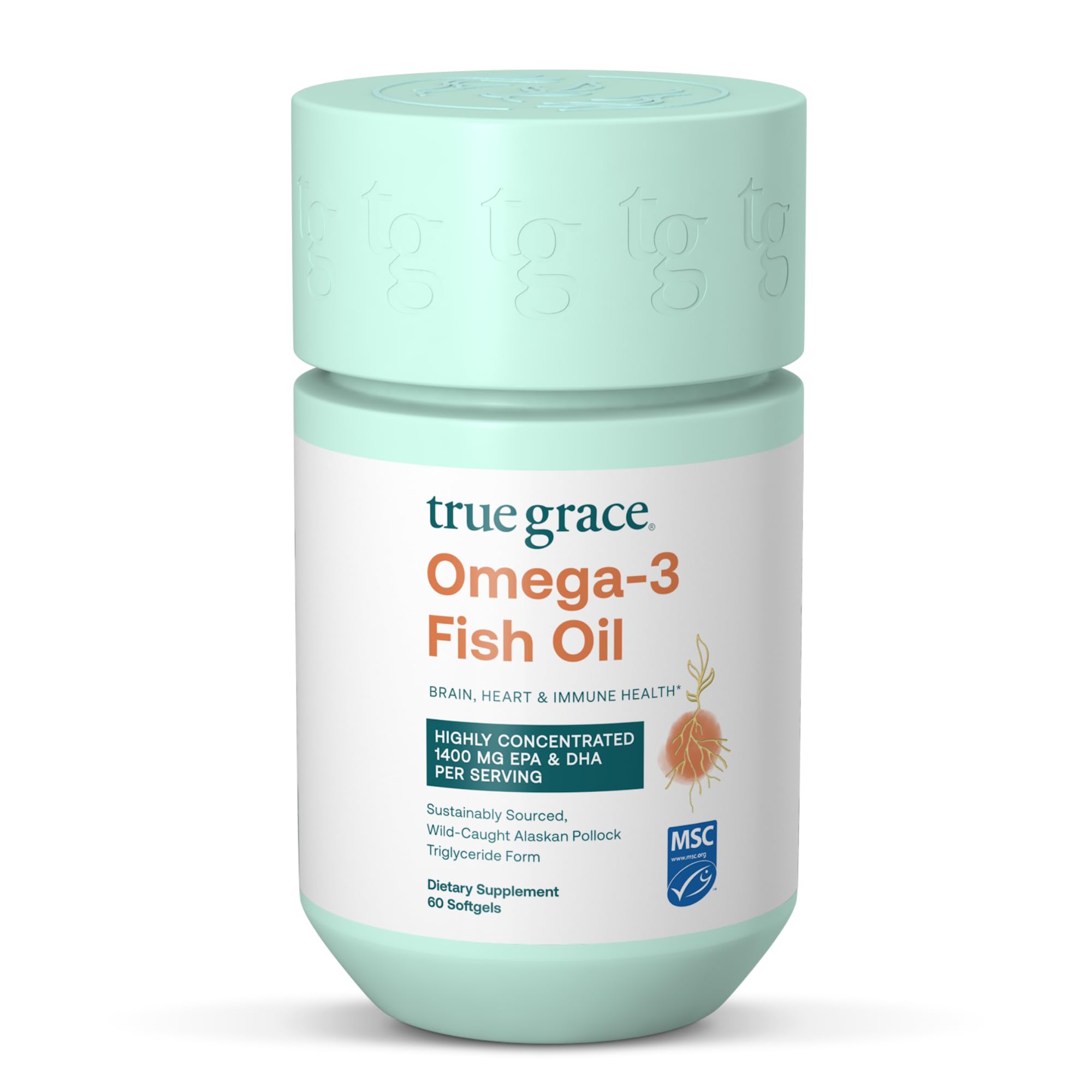 True Grace Omega-3 Fish Oil 1500mg softgels front view