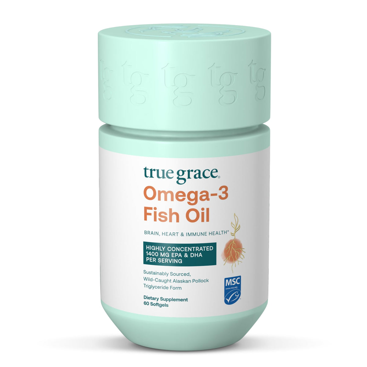 True Grace Omega-3 Fish Oil 1500mg softgels front view