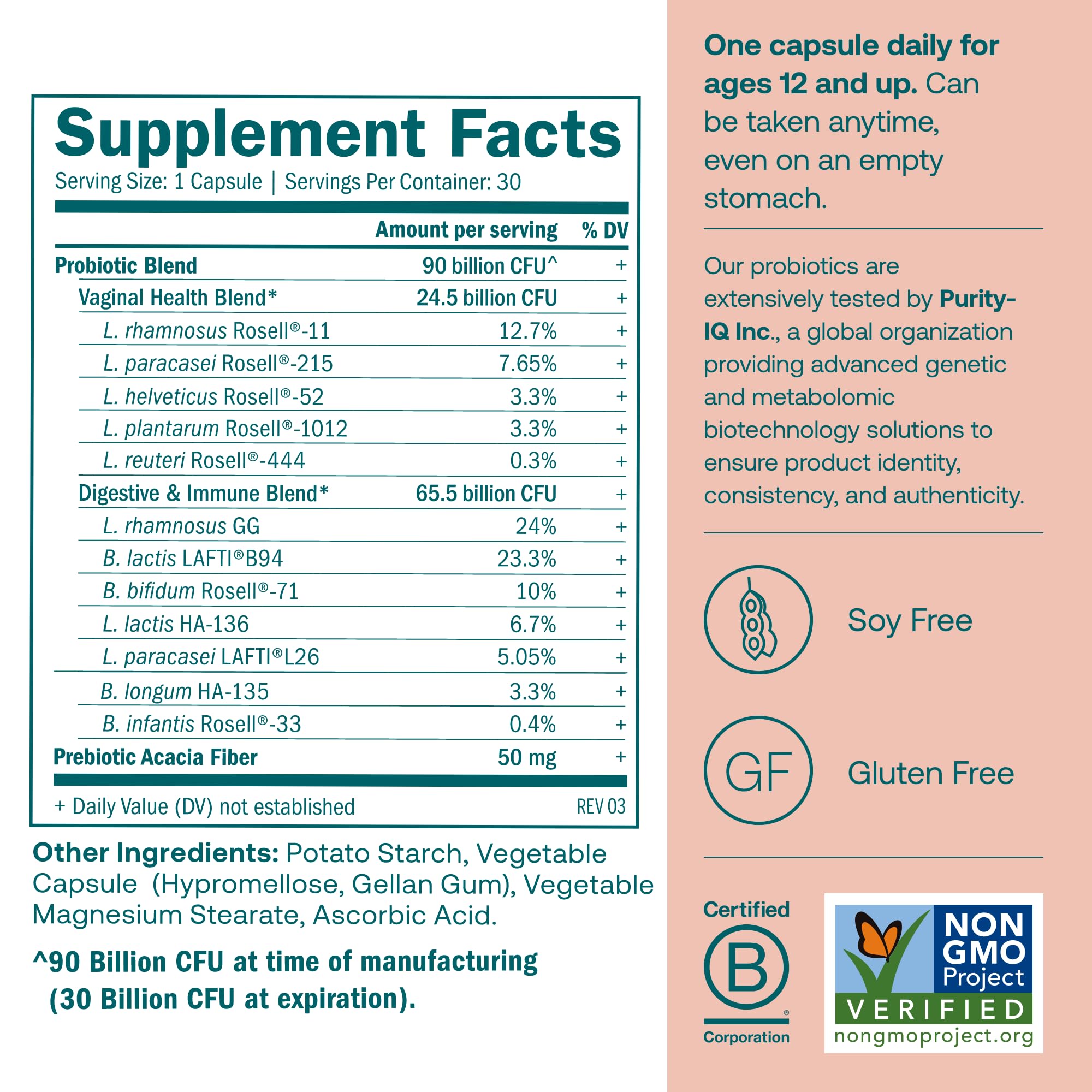 True Grace One Daily Women’s Probiotic capsule close-up