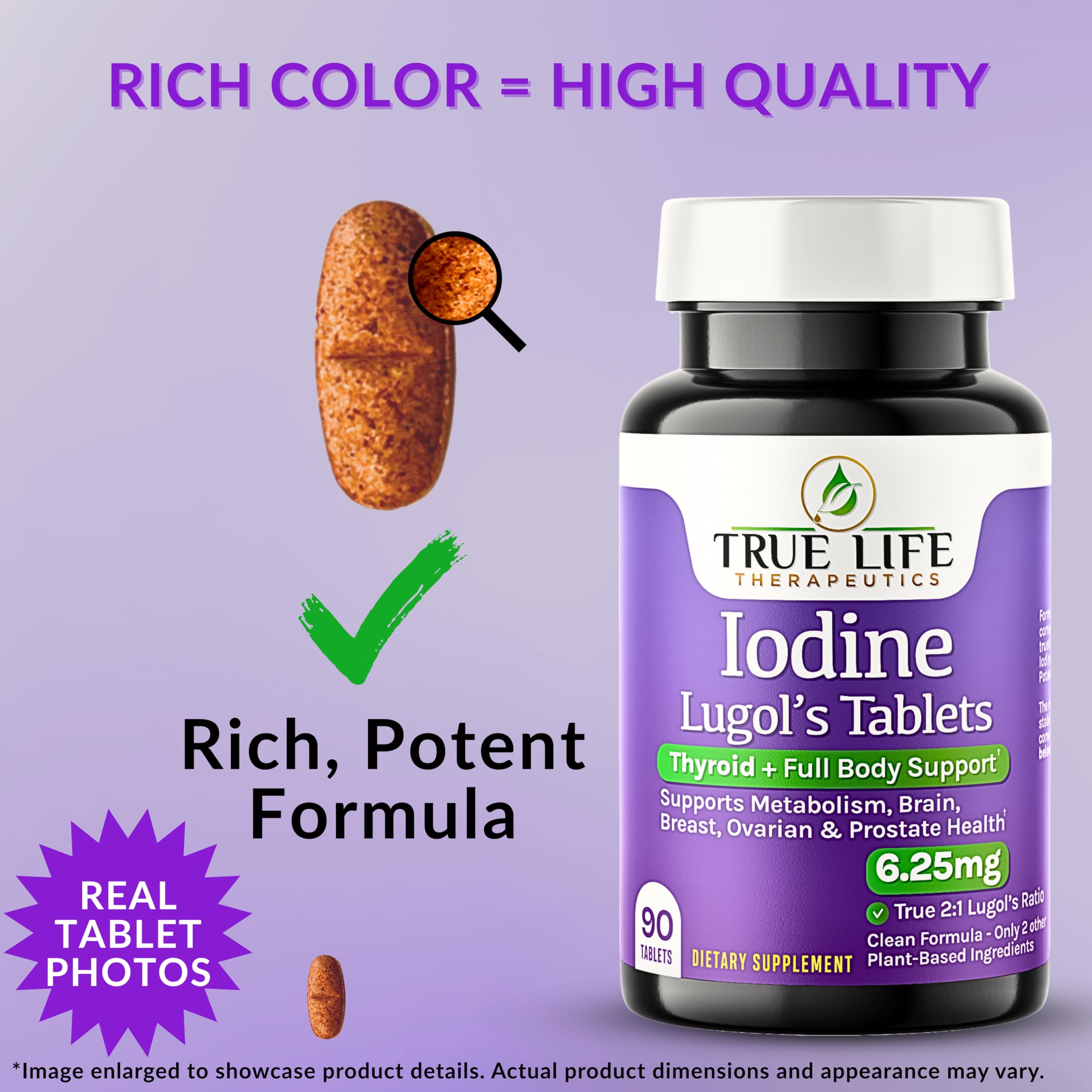 True Life Therapeutics Lugol's Iodine Tablets side view