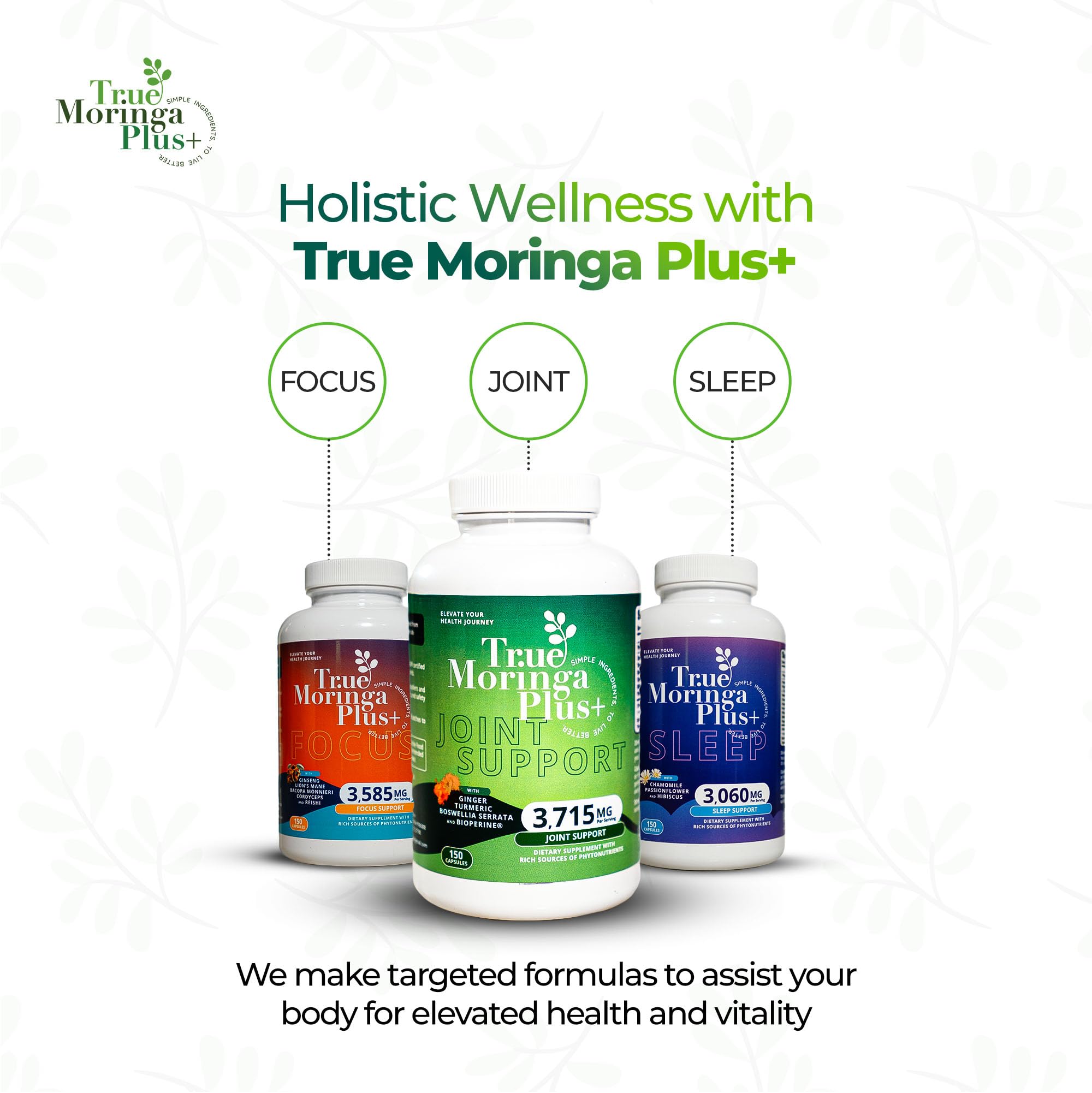 True Moringa Plus+ Turmeric Joint Support Supplement with measuring spoon