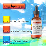 True Nests Saffron Tincture packaging with ingredients list
