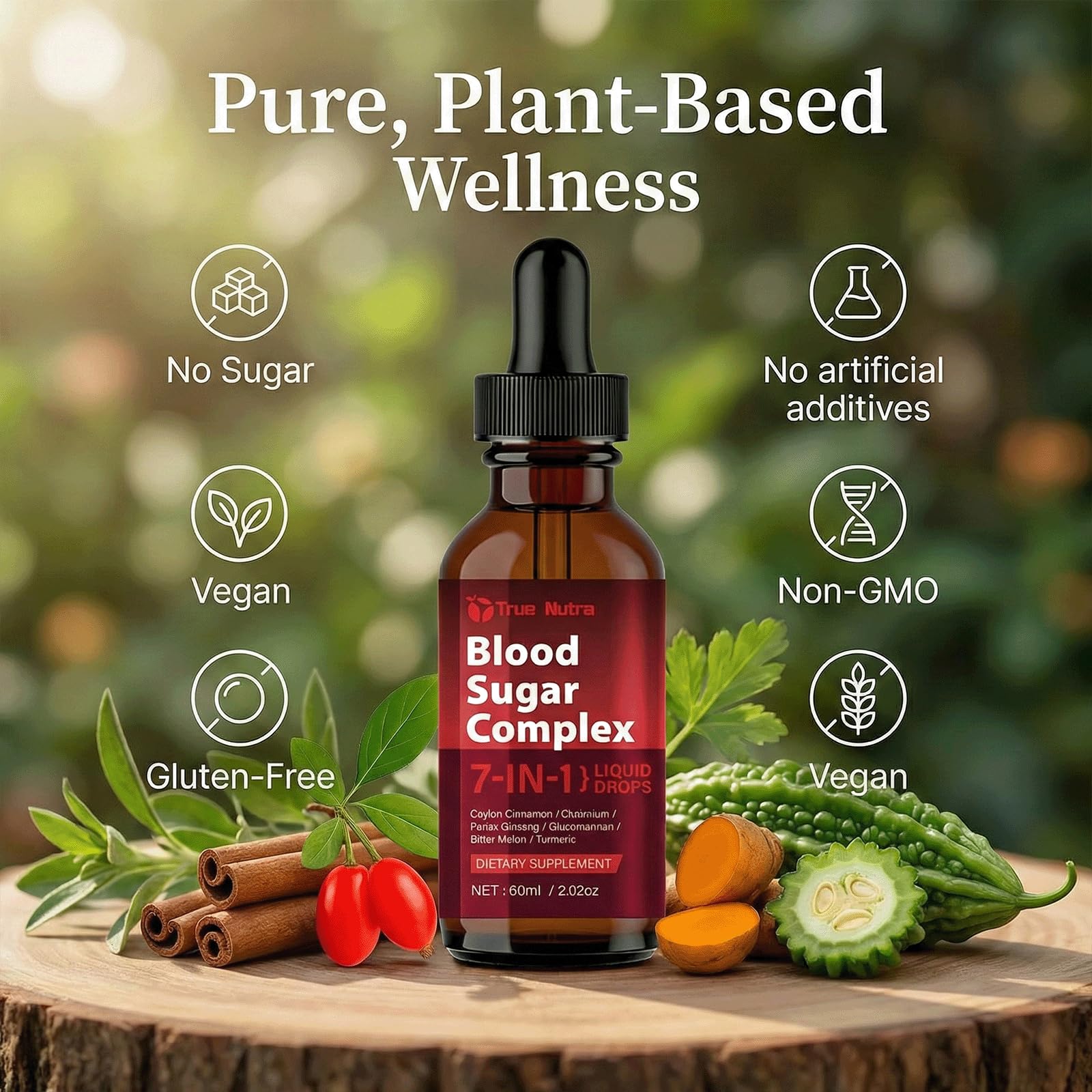true nutra Blood Sugar Complex supplement capsules on a surface