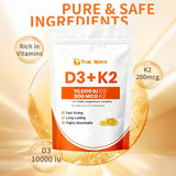 true nutra D3 K2 Complex softgels side view