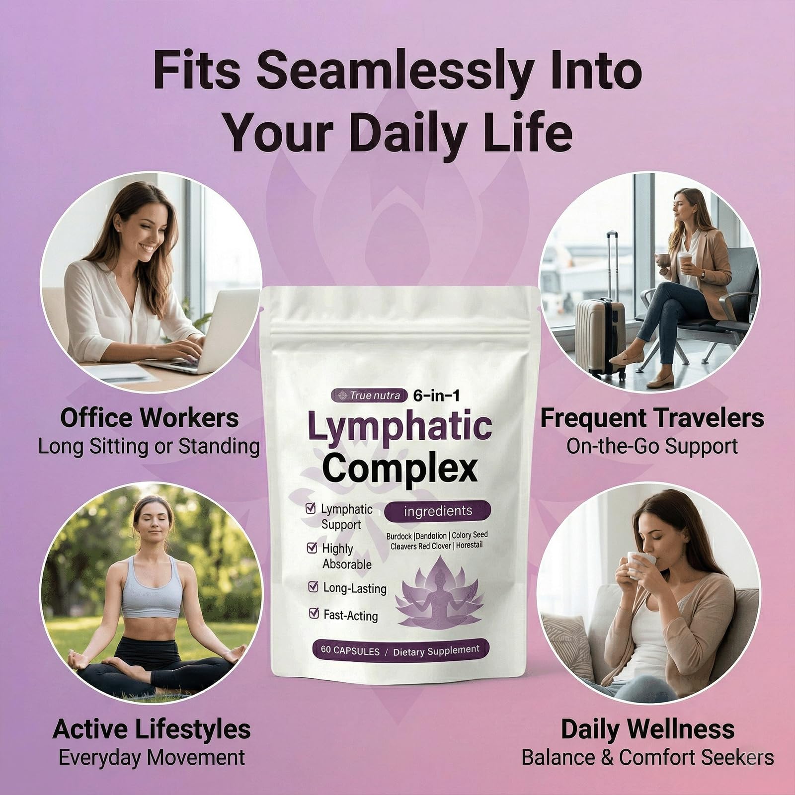 true nutra Lymphatic Complex lifestyle scene with herbal elements