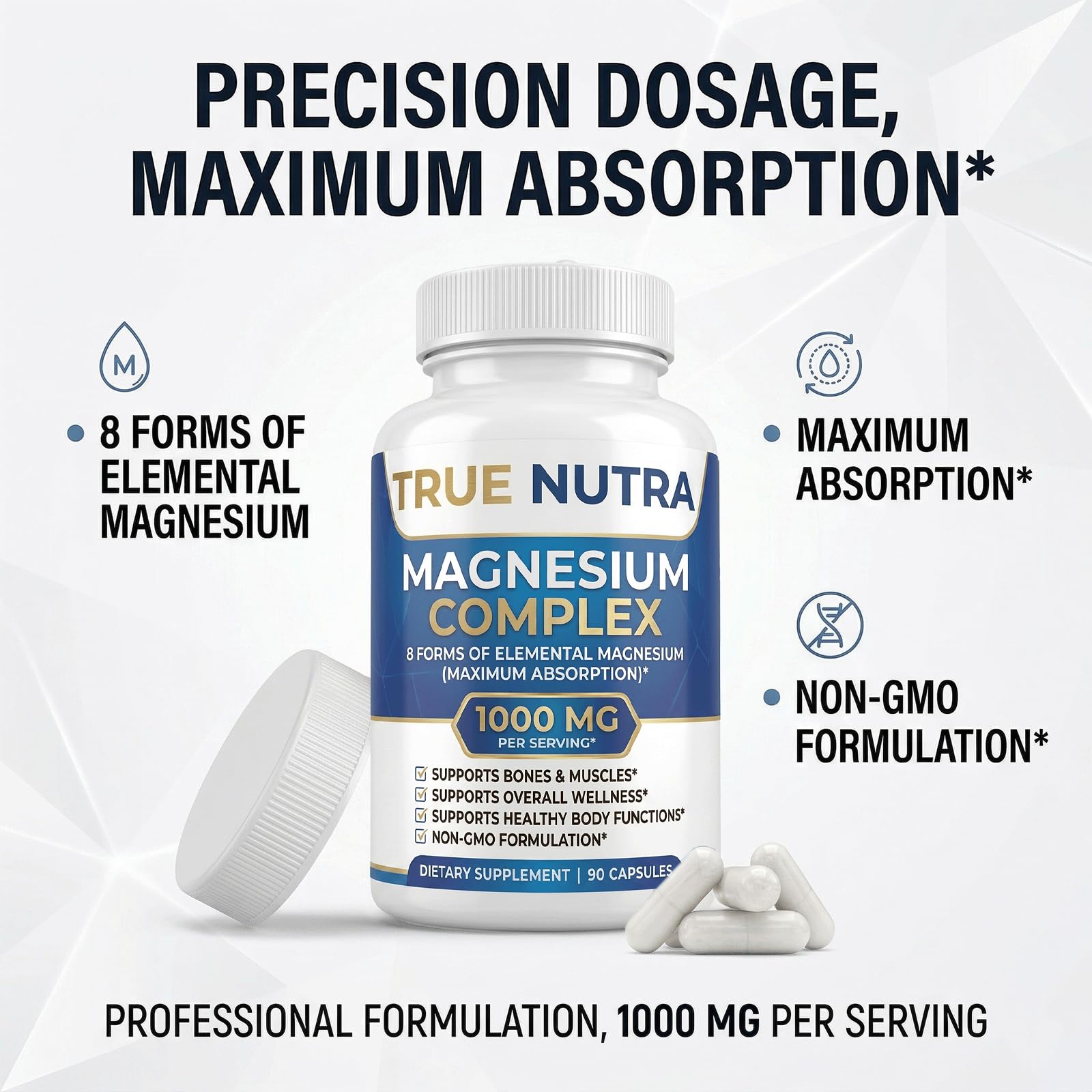 true nutra Magnesium Complex side view