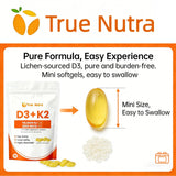 true nutra Vitamin D3 K2 Magnesium Mini Softgels softgels in hand