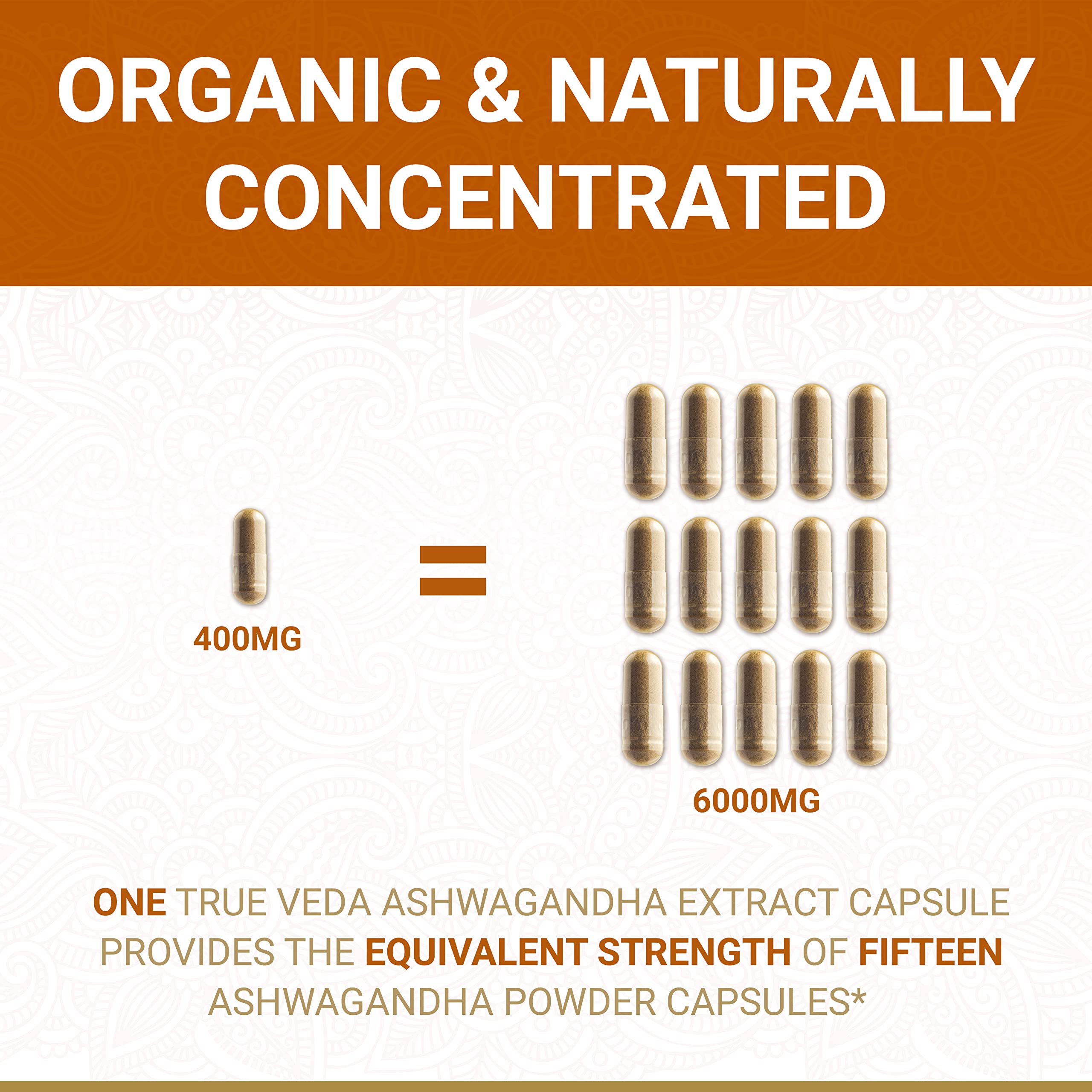 True Veda Ashwagandha 140g back view showing ingredients