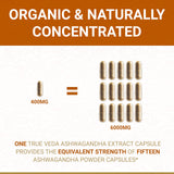 True Veda Ashwagandha 140g back view showing ingredients