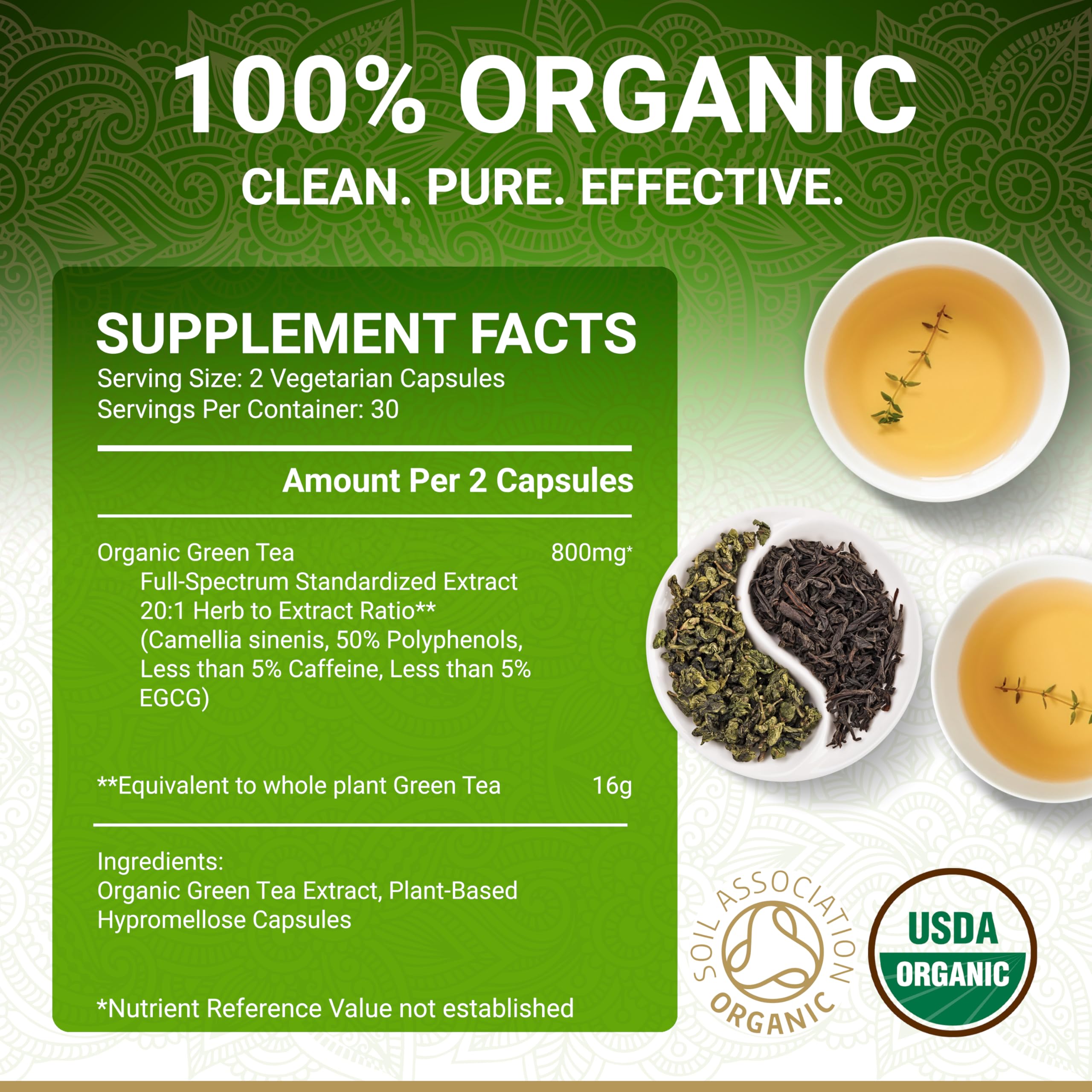 True Veda Organic Green Tea Extract 140g ingredients list