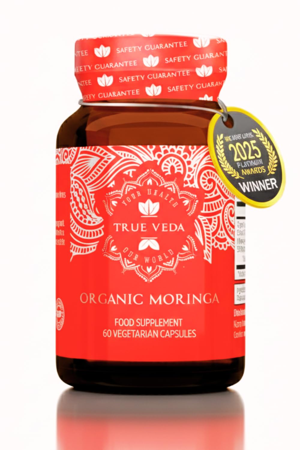 True Veda Organic Moringa Capsules front view