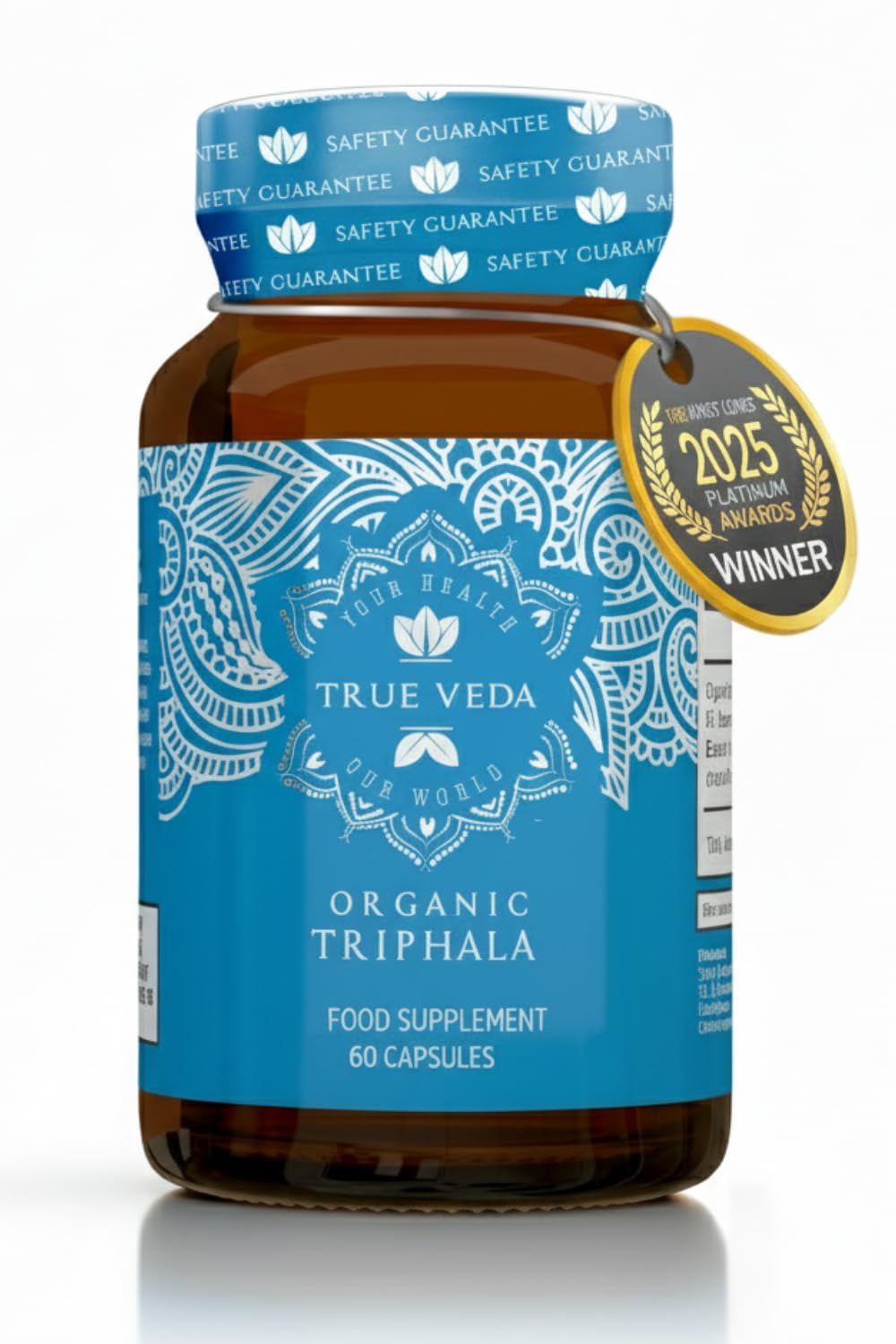 True Veda Organic Triphala herbal supplement front view