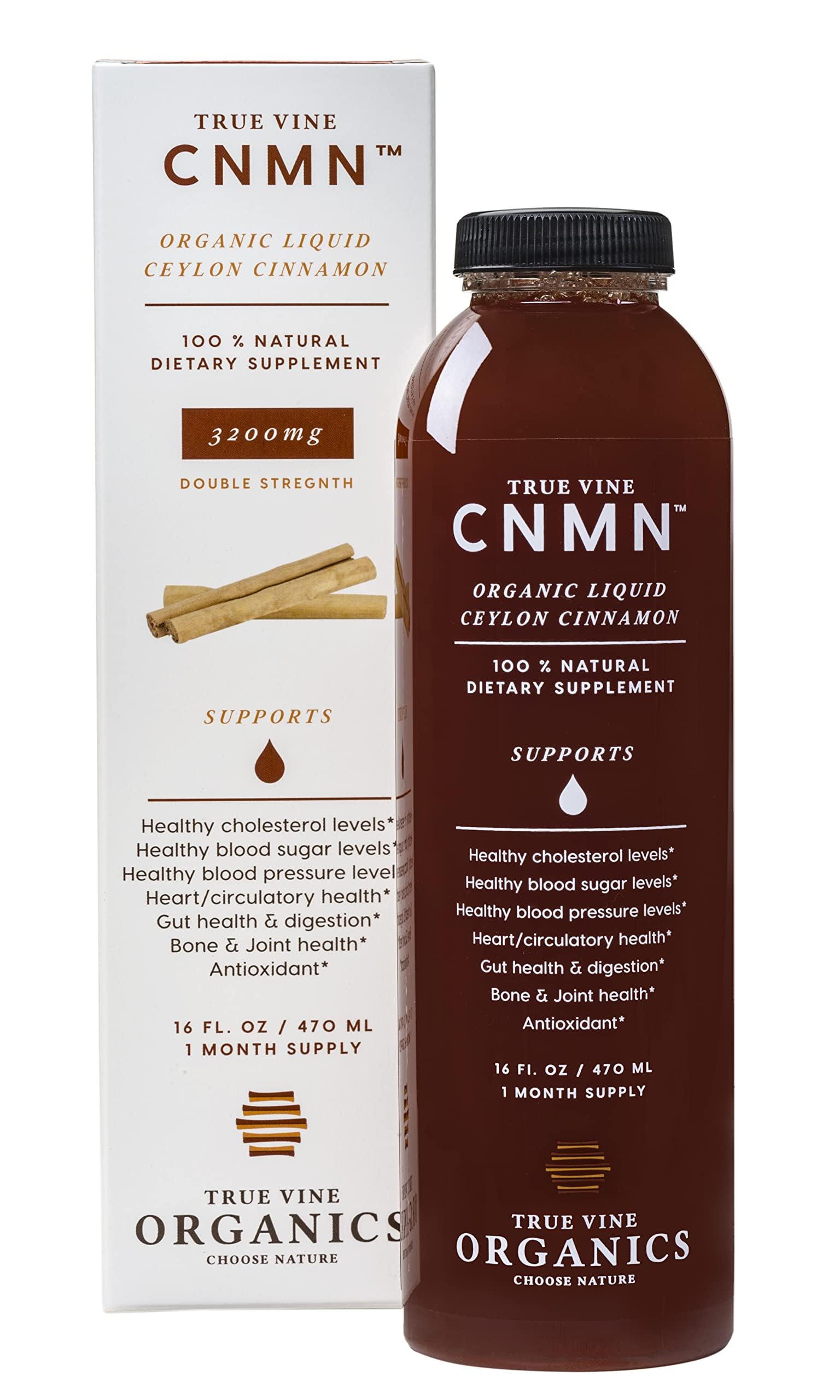 True Vine Organics Ceylon Cinnamon Oil 100% Organic in a glass dropper