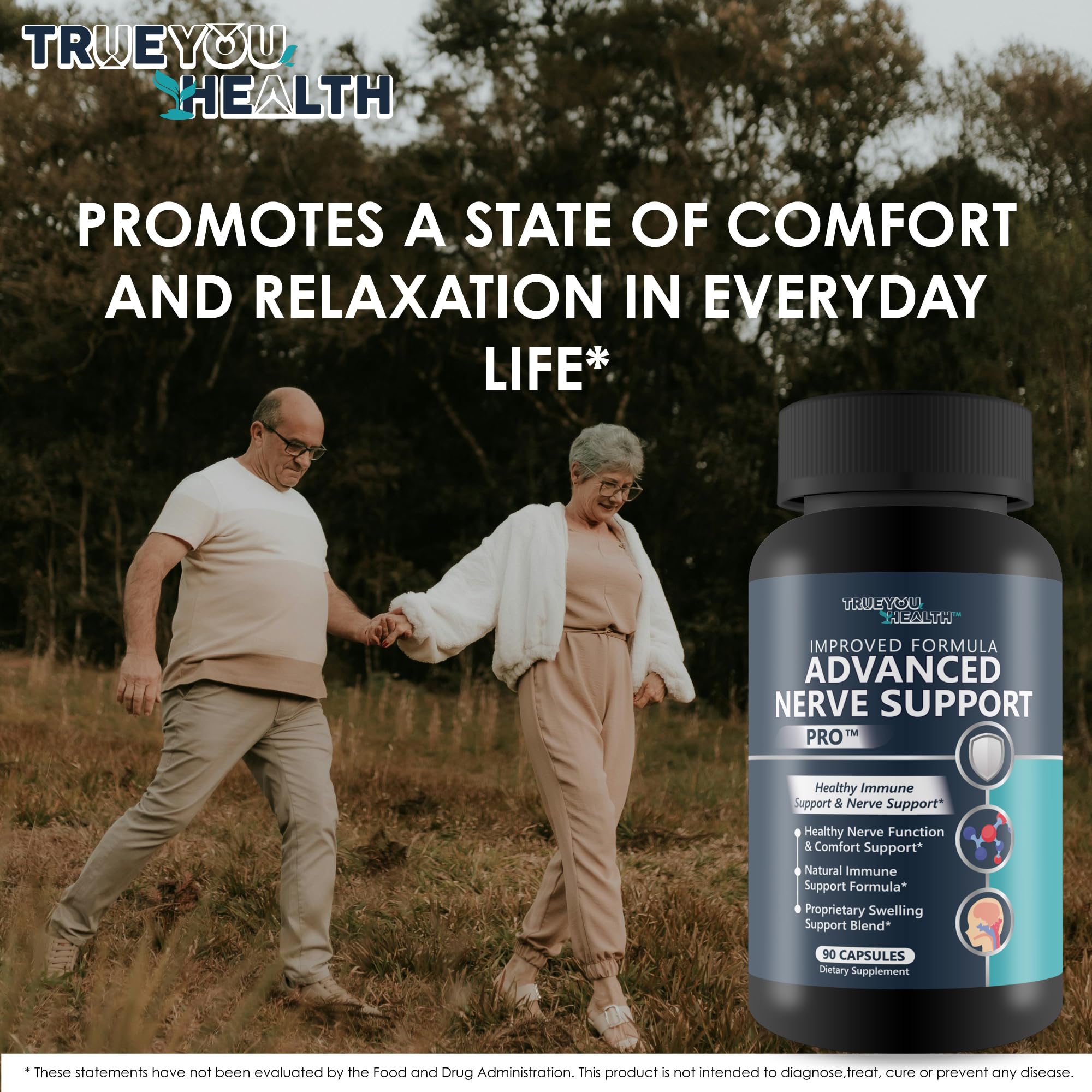 True You Health Advanced Nerve Support Pro capsules in a hand