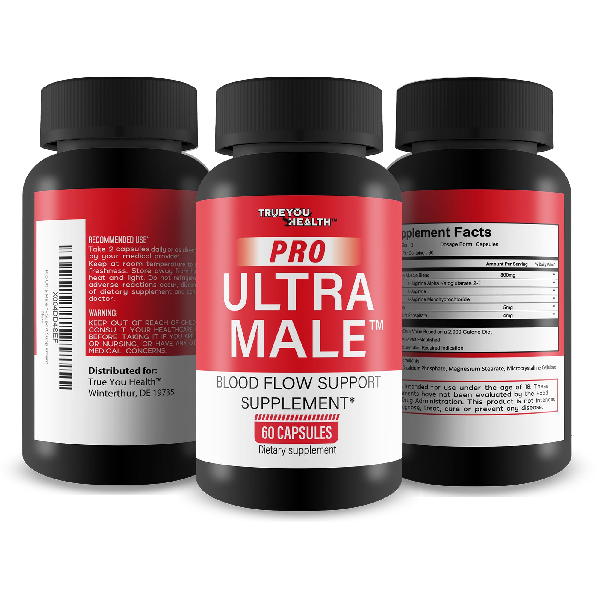 True You Health Pro Ultra Male L-Arginine Supplement ingredients list