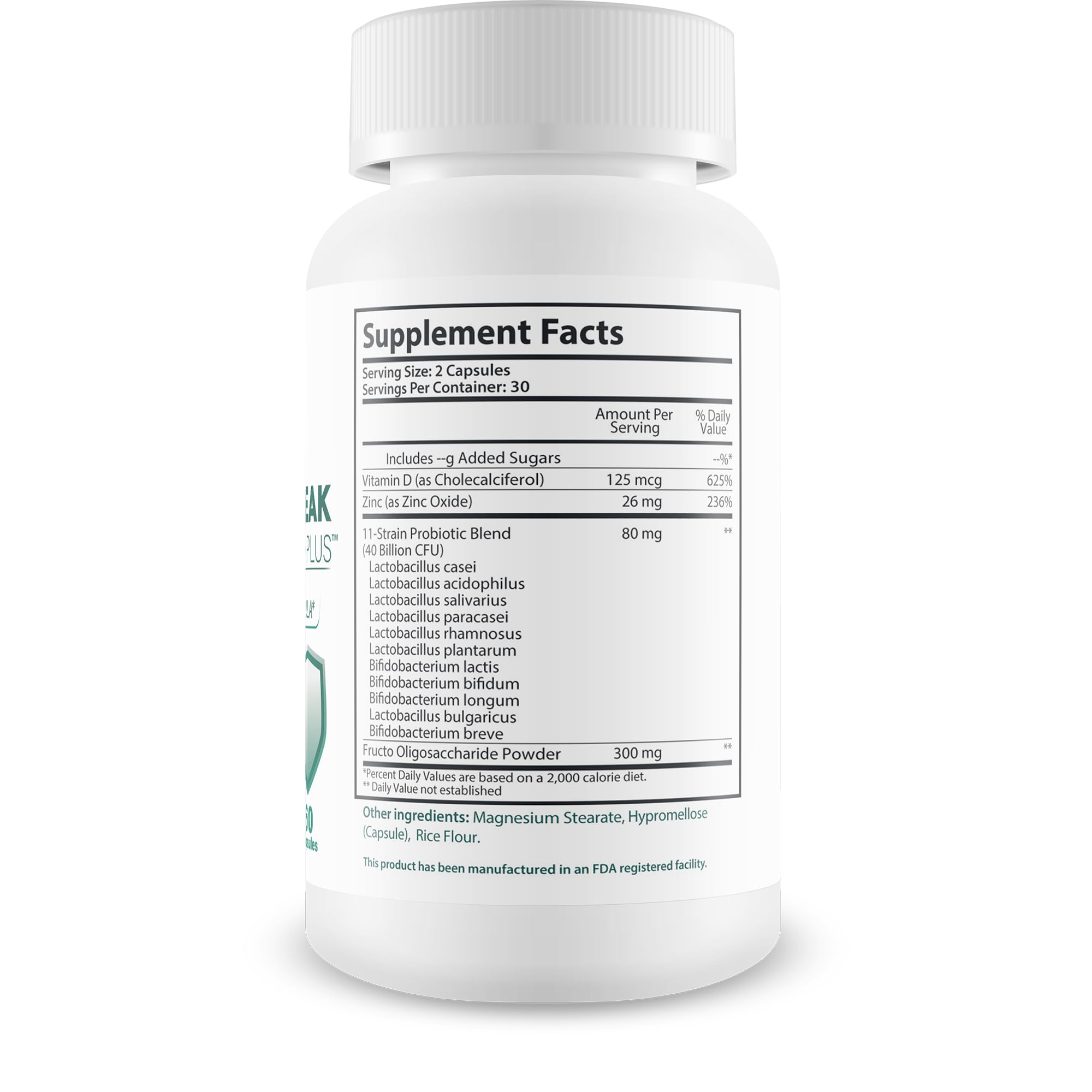 True You Health Probiotic Essential Fungus Break Pro supplement bottle side view