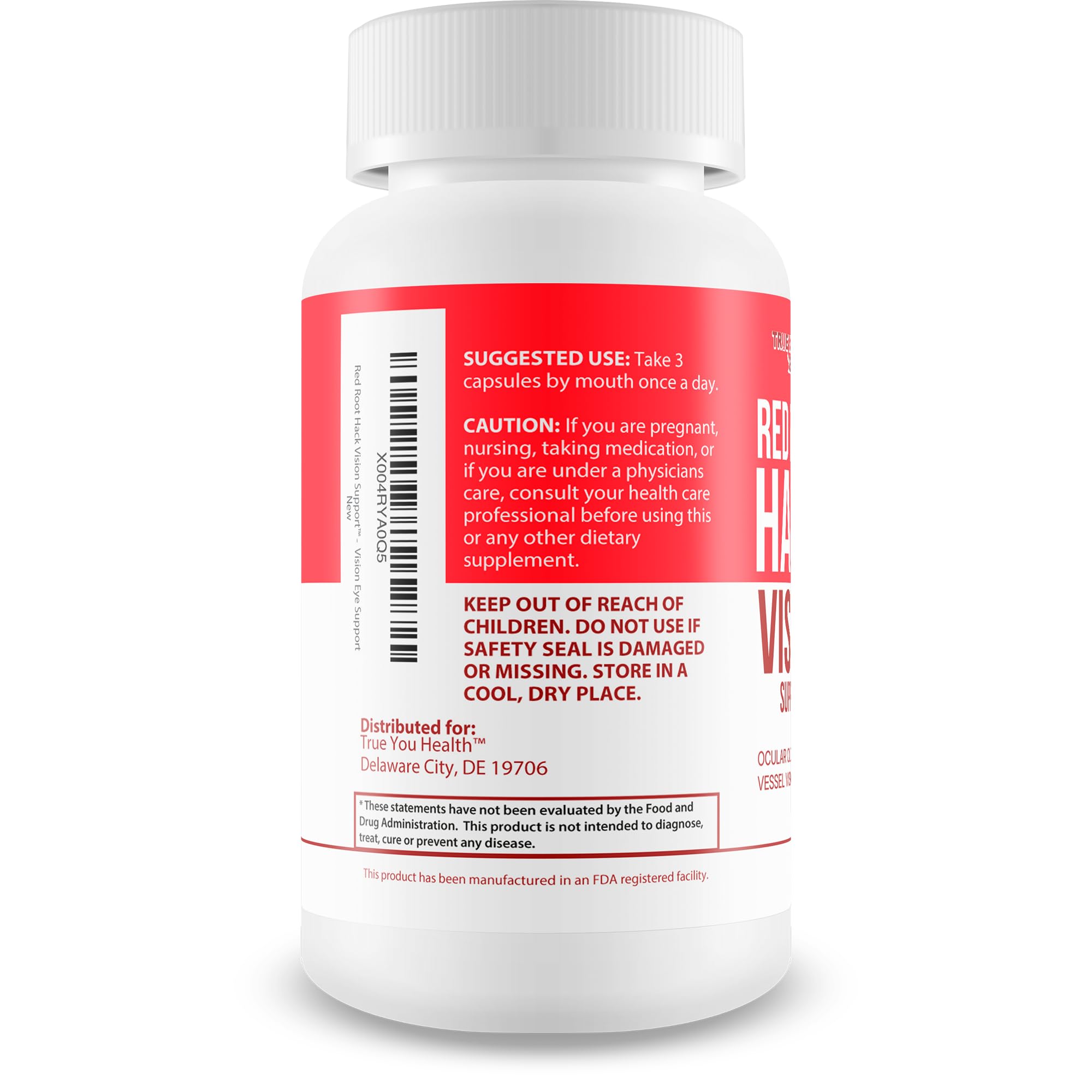 True You Health Red Root Hack Vision Support Lutein Capsules side view