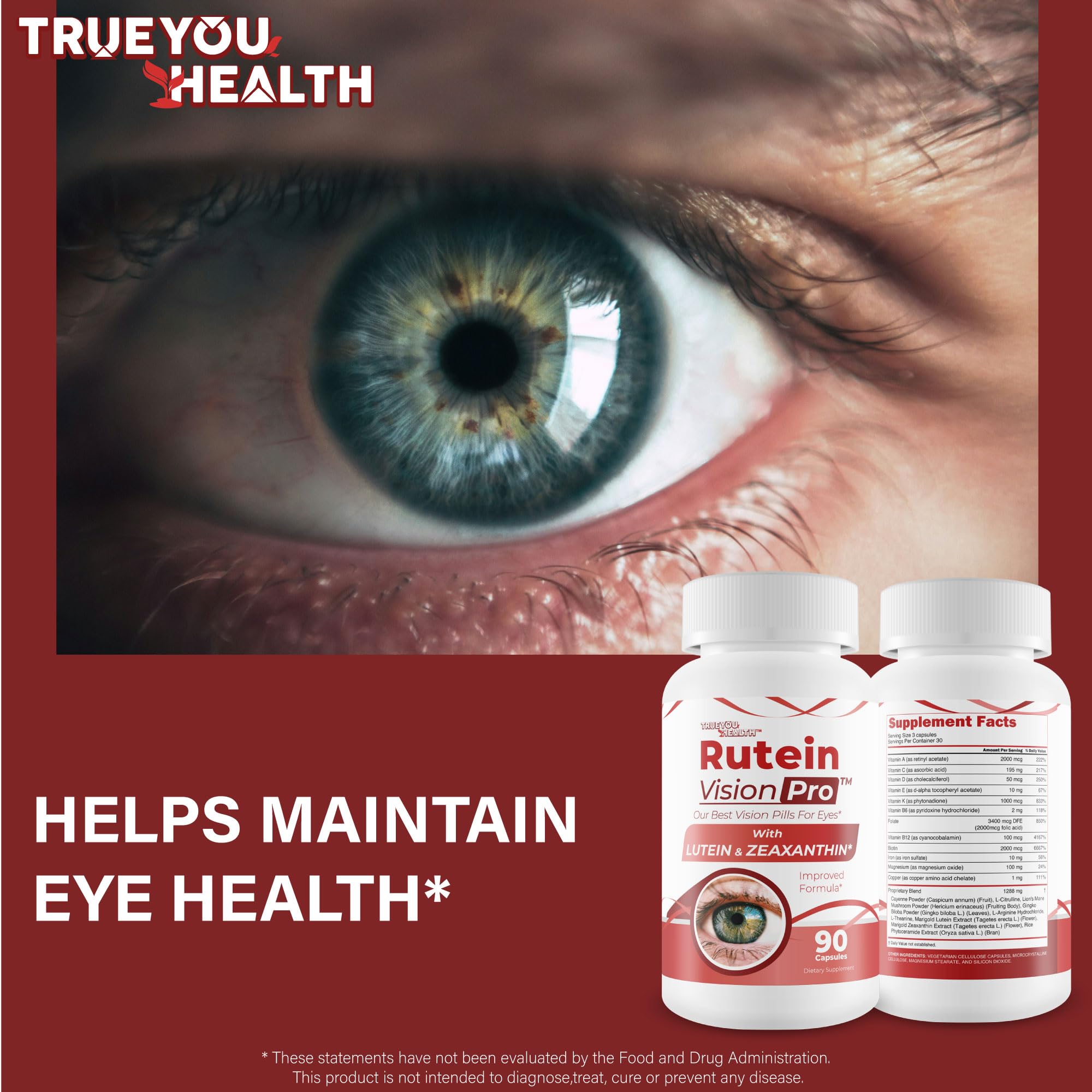 True You Health Rutein Vision Pro capsule close-up