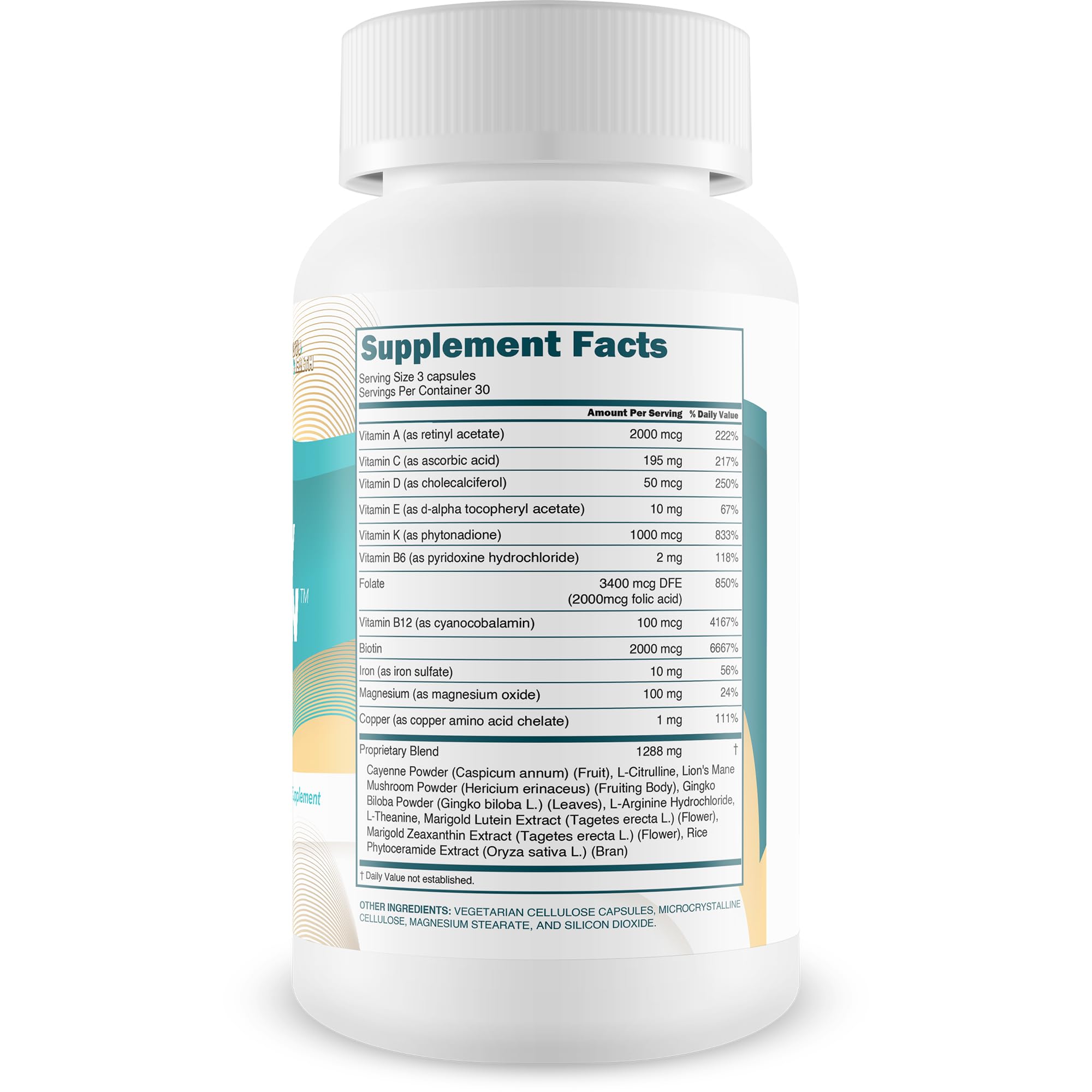 True You Health Total Nerve Wellness B-Complex Supplement back view