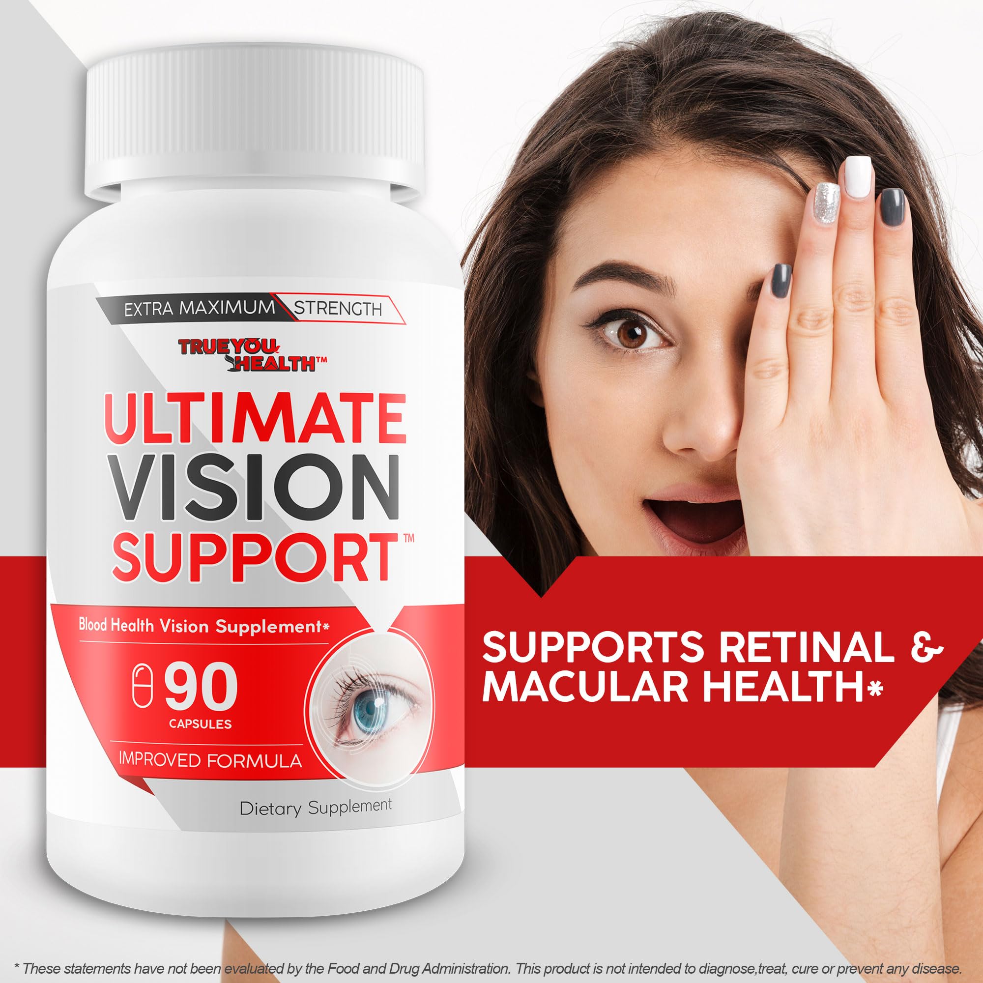 True You Health Ultimate Vision Support Lutein Capsules bottle back view