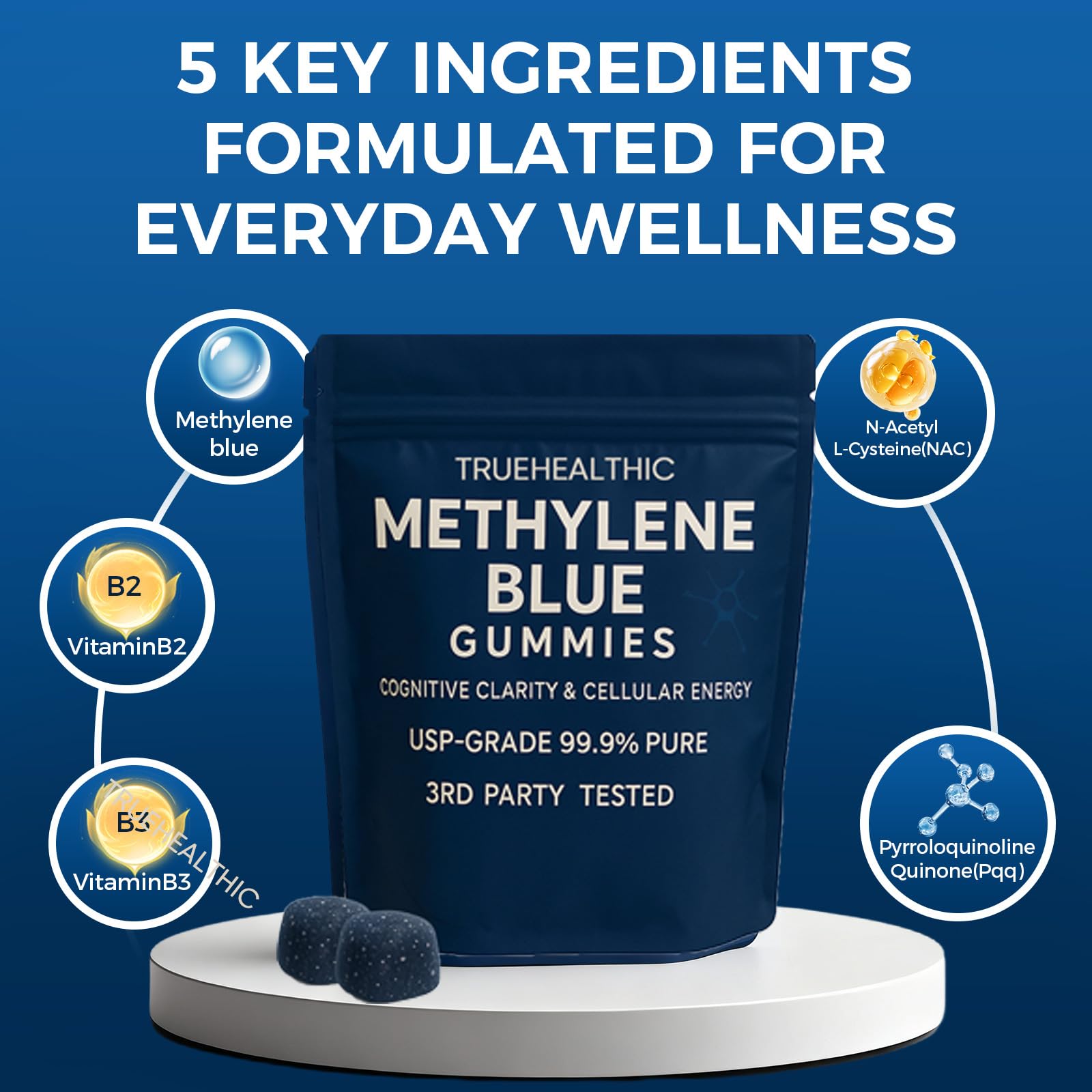 TRUEHEALTHIC Gummy Vitamins back view packaging with nutritional information