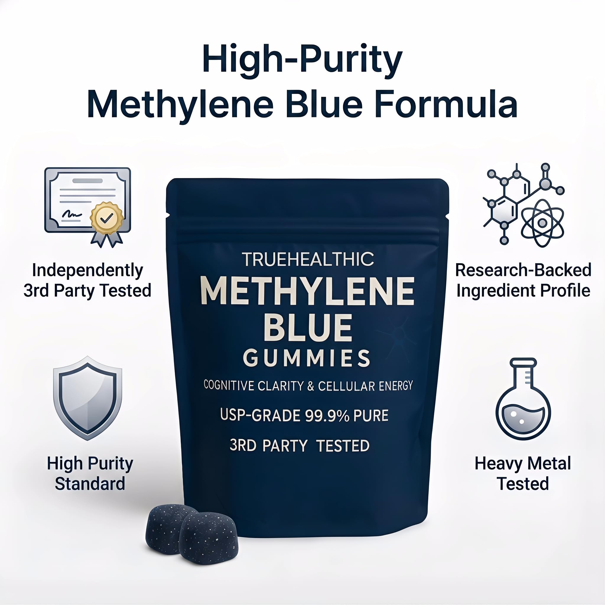 TRUEHEALTHIC Gummy Vitamins side view showing ingredients