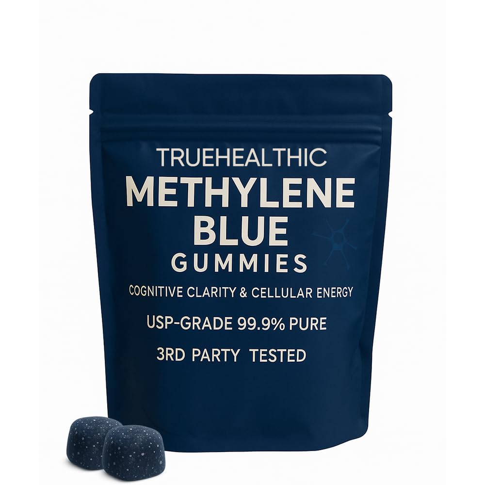 TRUEHEALTHIC Methylene Blue Gummies blue raspberry flavour front view