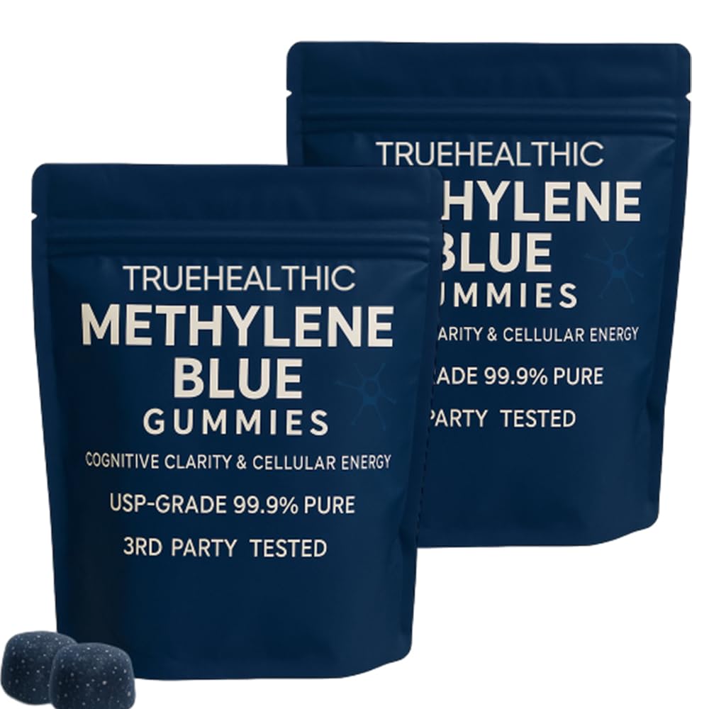 TRUEHEALTHIC Methylene Blue Gummies blue raspberry flavour front view