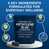 TRUEHEALTHIC Methylene Blue Gummies blue raspberry flavour gummies close-up