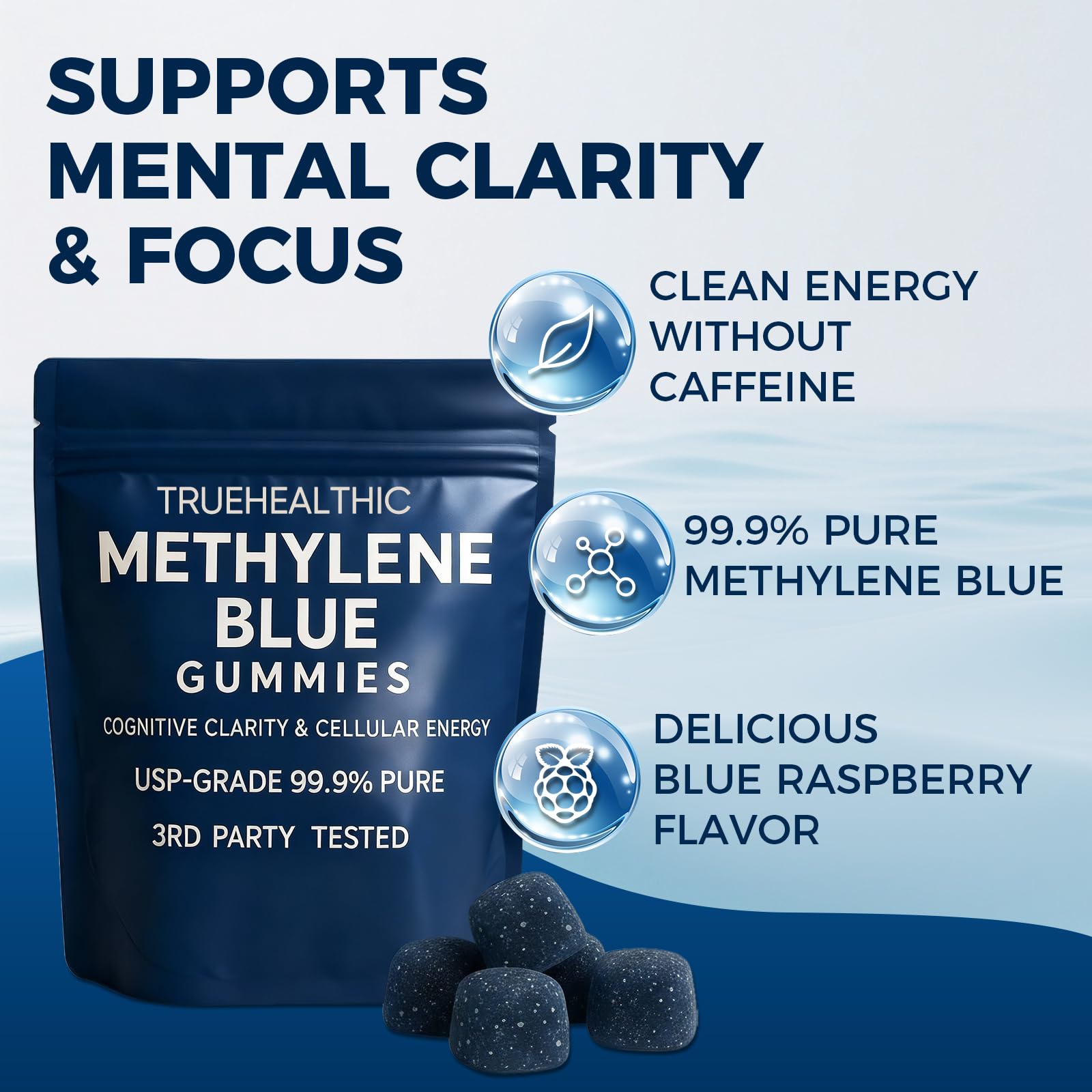 TRUEHEALTHIC Methylene Blue Gummies packaging side view
