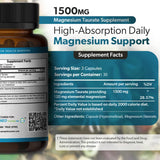TRUEMED Magnesium Taurate 1500mg supplement capsule close-up