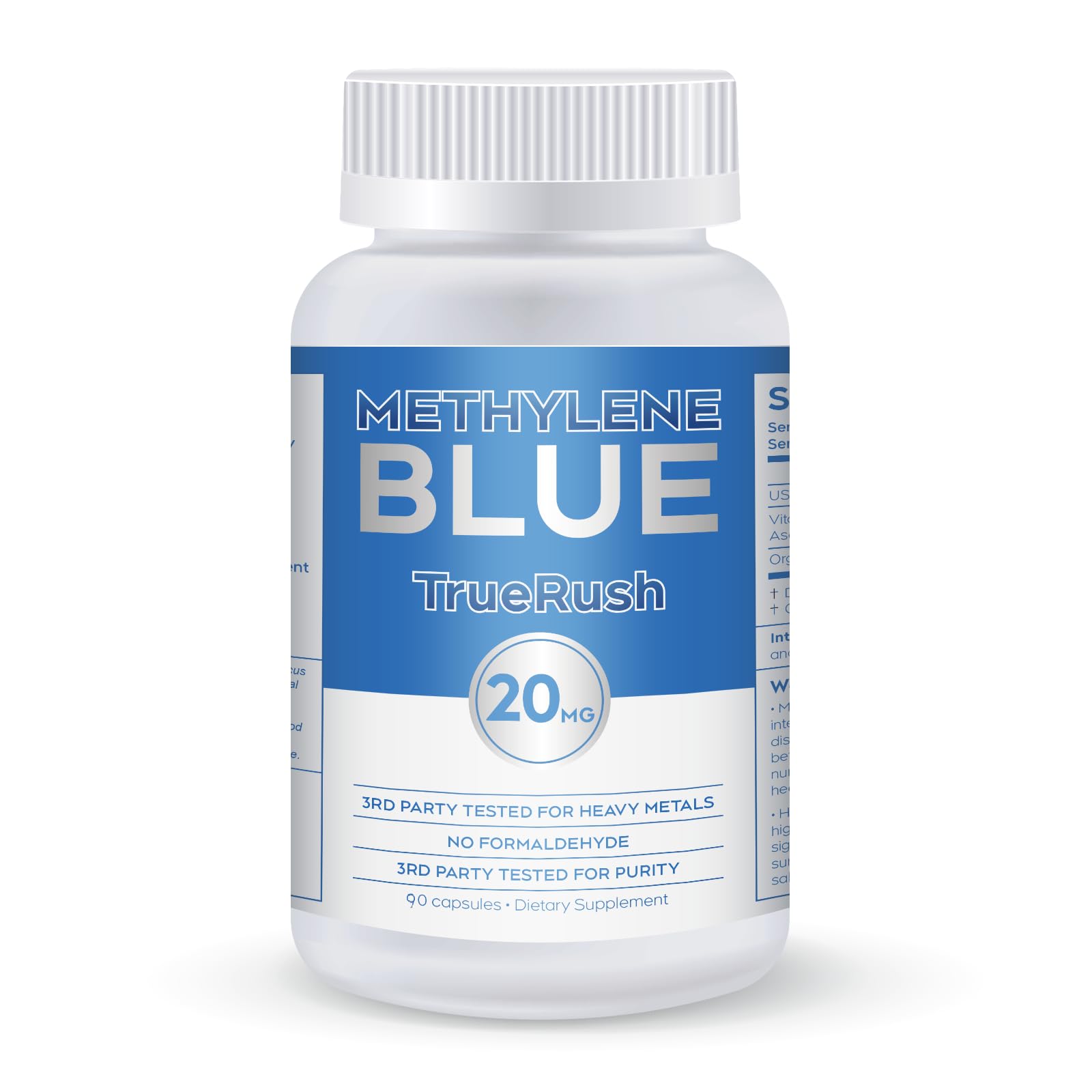 TrueRush Methylene Blue Capsules 20mg front view