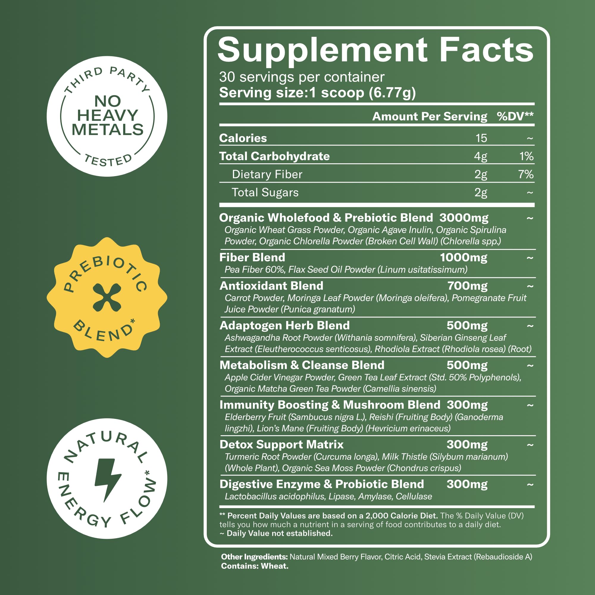 TrueSeaMoss Daily Nutrient Powerhouse 272g supplement side view