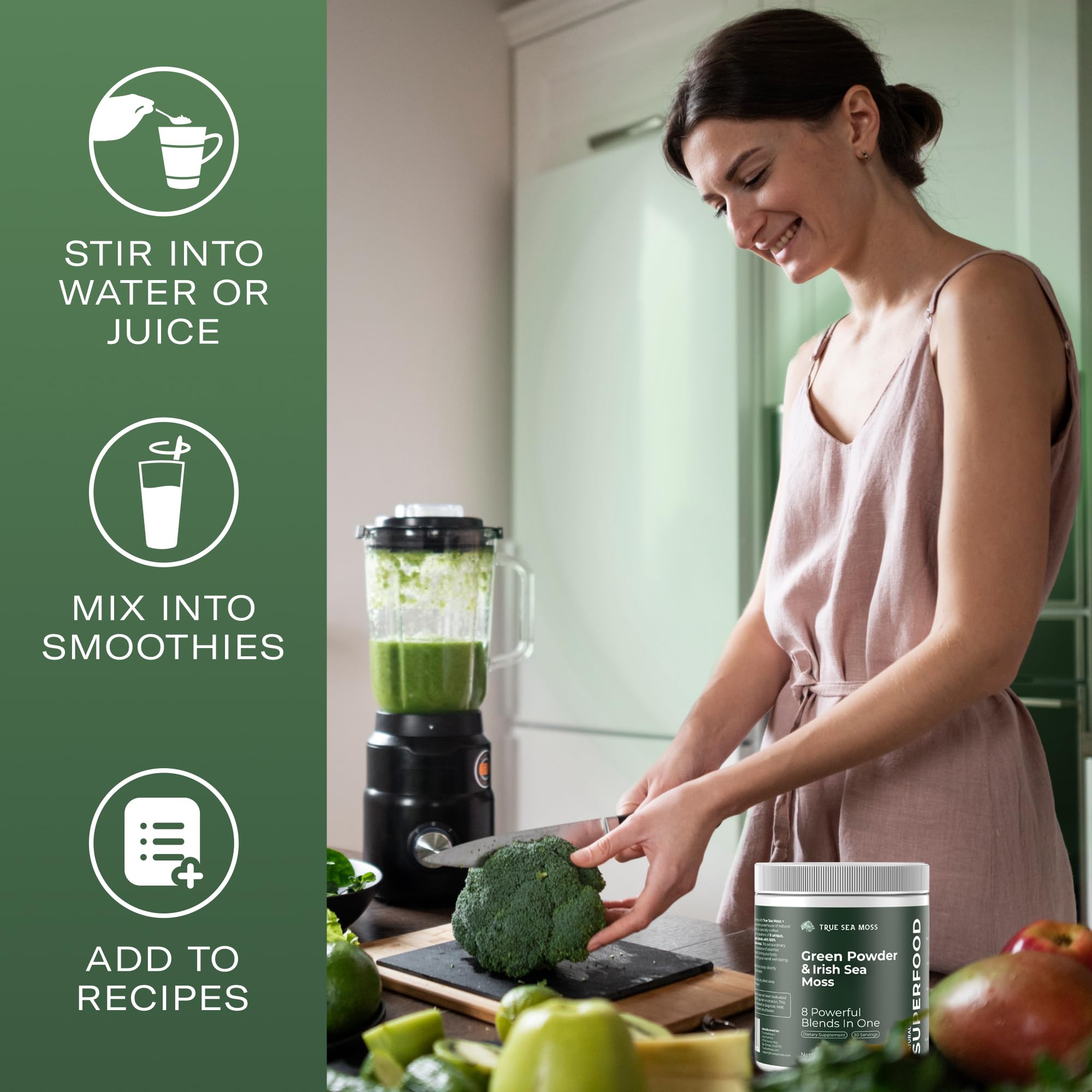 TrueSeaMoss Daily Nutrient Powerhouse supplement ingredients close-up
