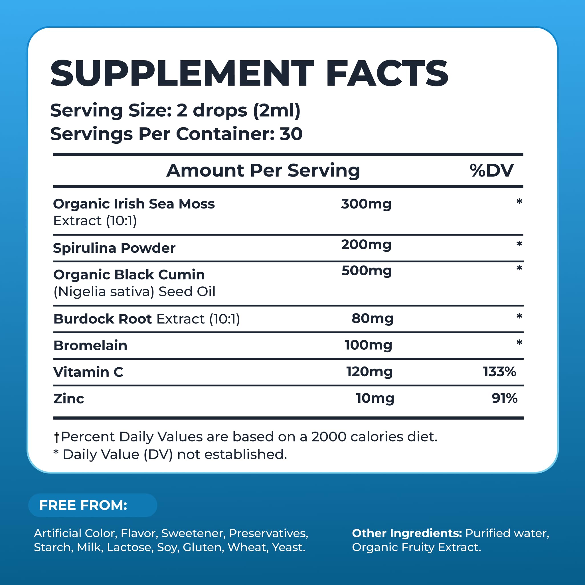 TrueSeaMoss Liquid Drops bottle with label